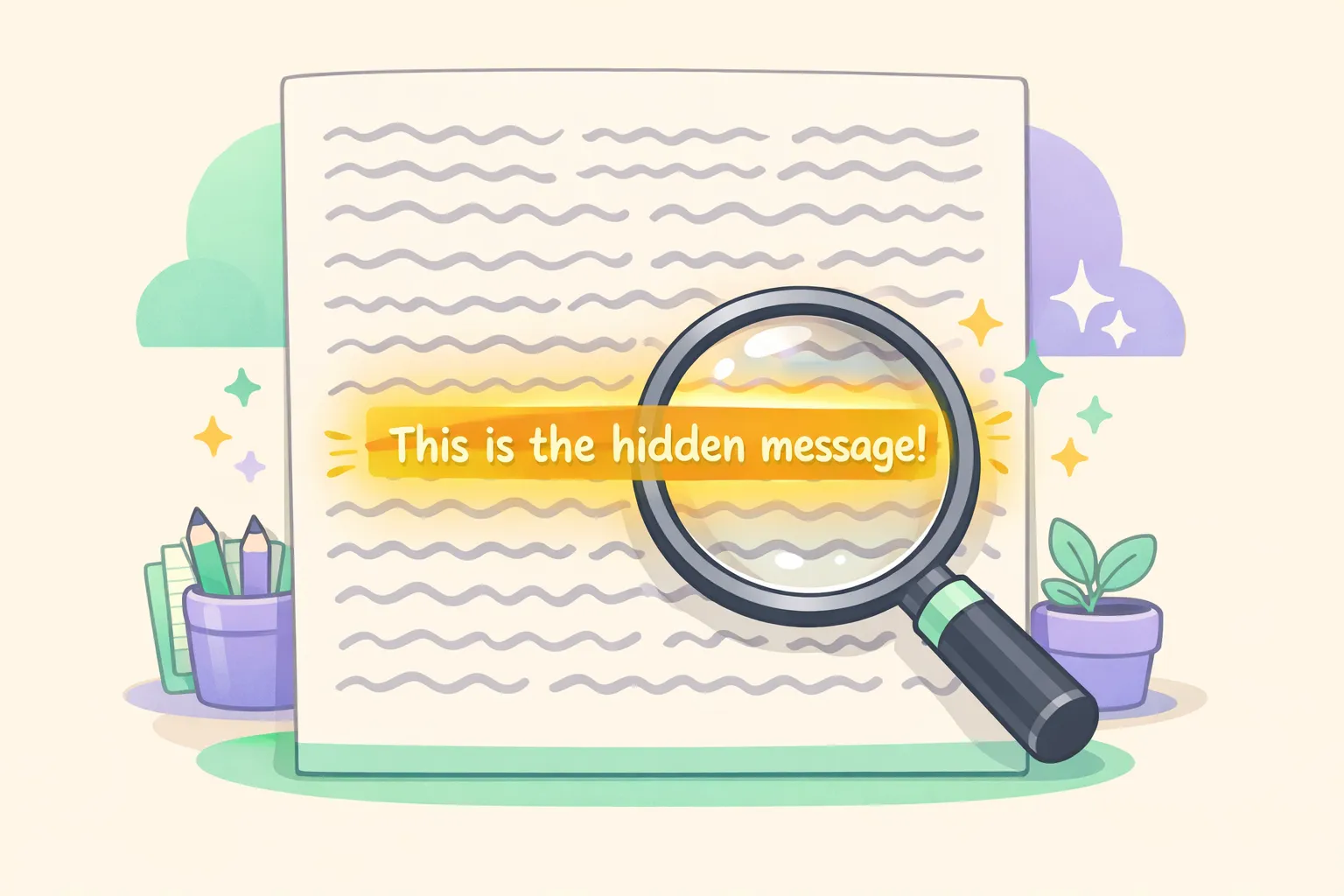 Illustration of the needle in haystack test concept showing a highlighted sentence within a long document