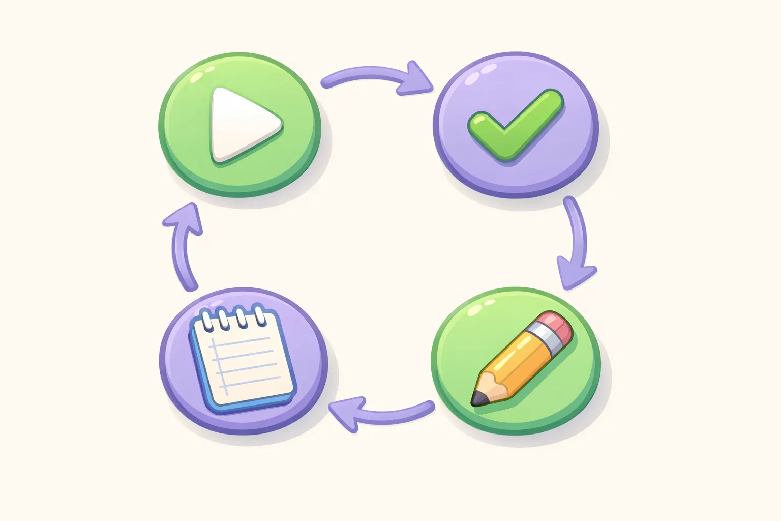 A circular diagram showing the four steps of prompt iteration: Test, Evaluate, Refine, Document