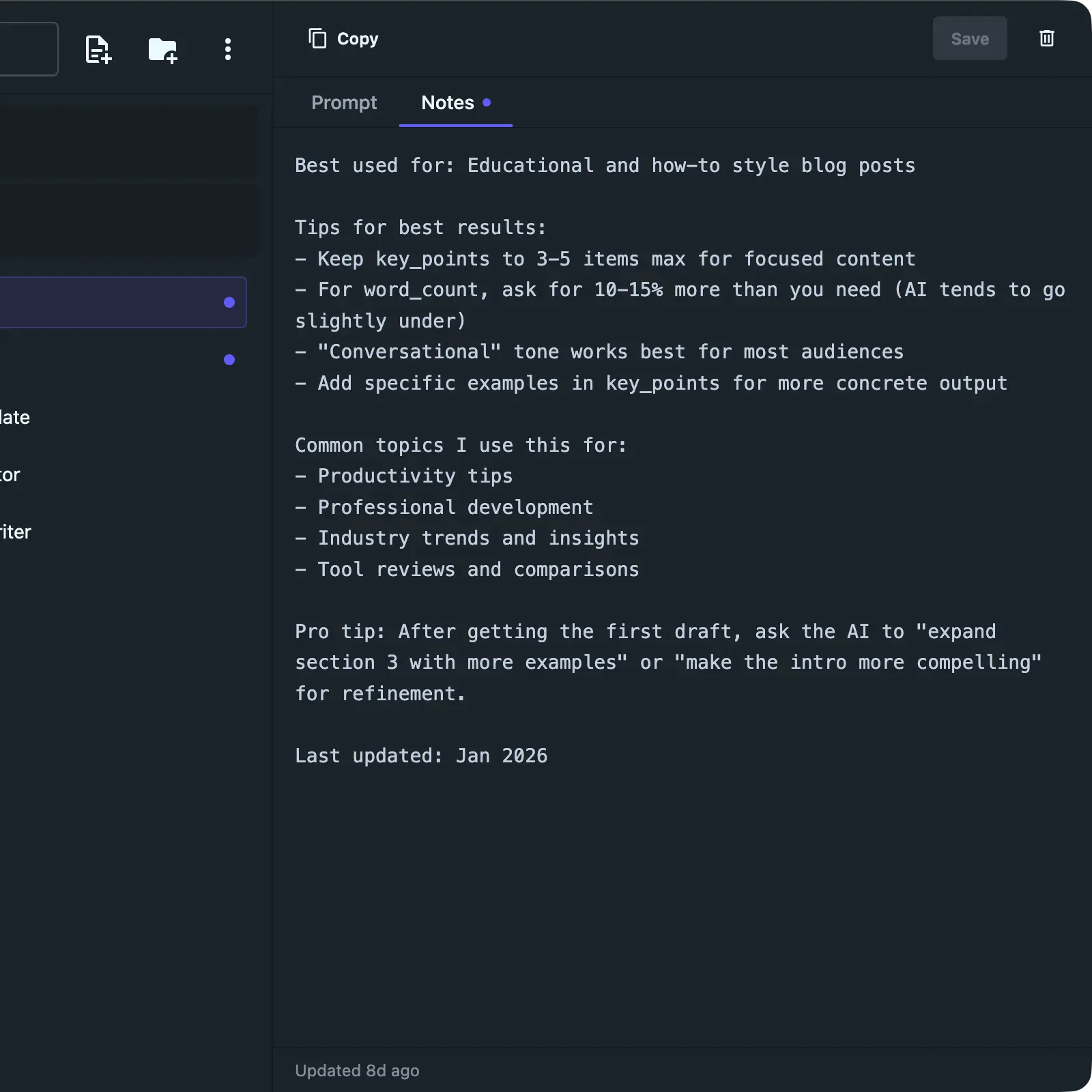Remember what makes a prompt work